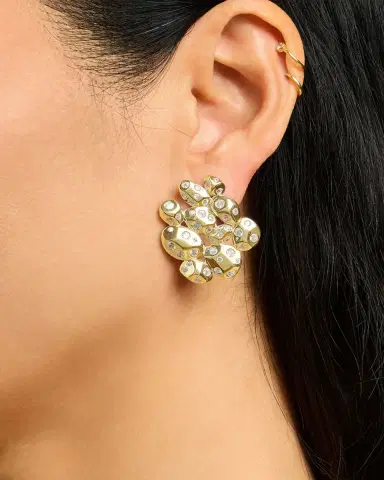 Nickho Rey Picasso 14K Gold Vermeil Cubic Zirconia Cluster Earrings | Thumbnail 2 Nickho Rey Picasso 14K Gold Vermeil Cubic Zirconia Cluster Earrings | Thumbnail 2