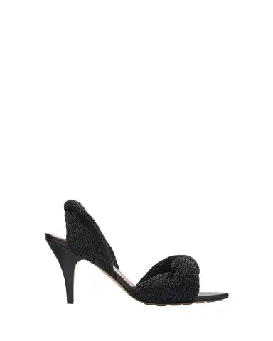 Bottega Veneta 90mm Grace Crochet Leather Sandals | Thumbnail 1 Bottega Veneta 90mm Grace Crochet Leather Sandals | Thumbnail 1