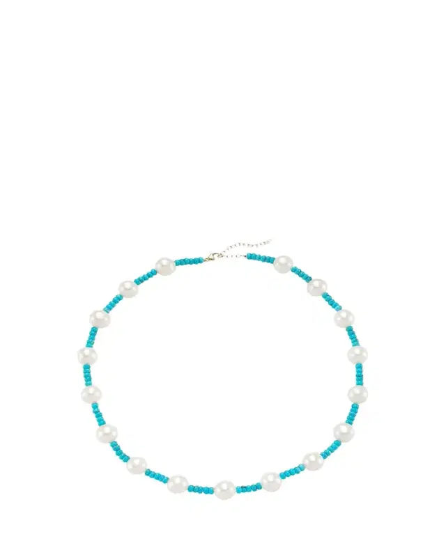 JIA JIA 14K Nevada Turquoise and Pearl Necklace