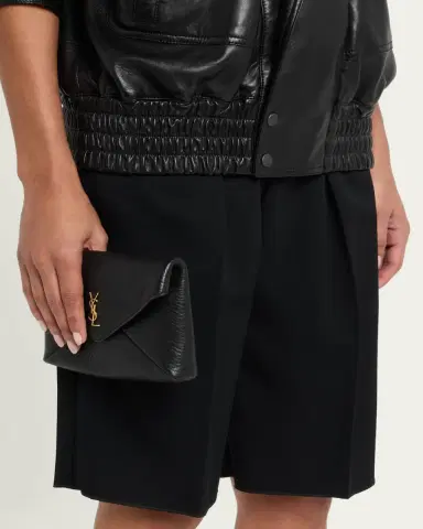 Saint Laurent Small YSL Grain Leather Pouch Bag | Thumbnail 2 Saint Laurent Small YSL Grain Leather Pouch Bag | Thumbnail 2