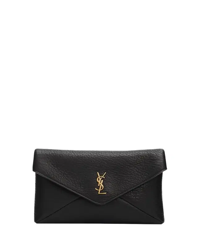 Saint Laurent Small YSL Grain Leather Pouch Bag
