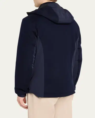 Sease Men's Predator 3.0 Water-Resistant Padded Wool Jacket with Hood | Thumbnail 3