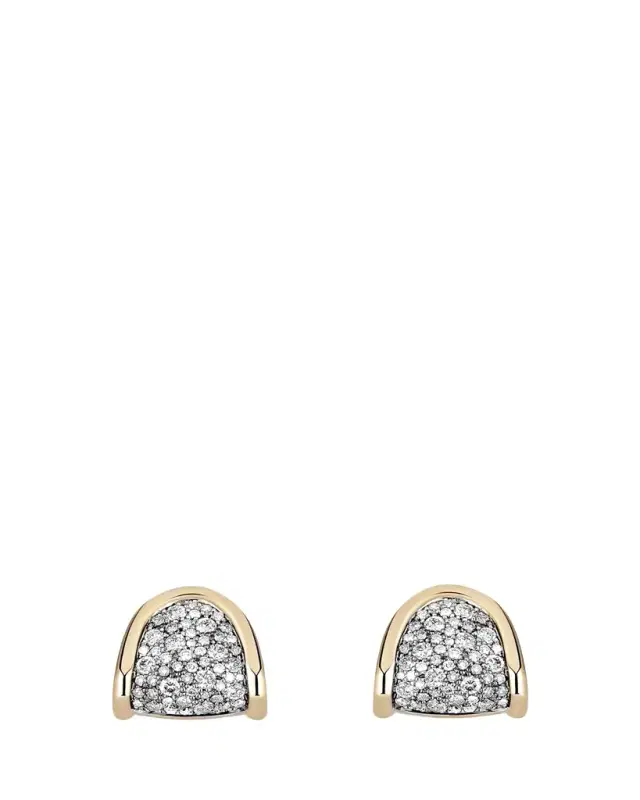 Mason and Books 14K Floret Stud Earrings with Diamonds and White Rhodium