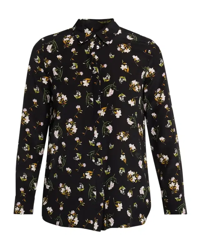Adam Lippes Mathias Floral Silk Crepe De Chine Button-Down Shirt
