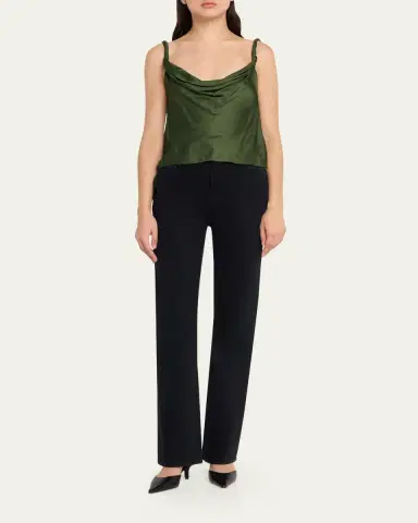Alice + Olivia Monique Twisted-Strap Satin Tank Top | Thumbnail 2 Alice + Olivia Monique Twisted-Strap Satin Tank Top | Thumbnail 2