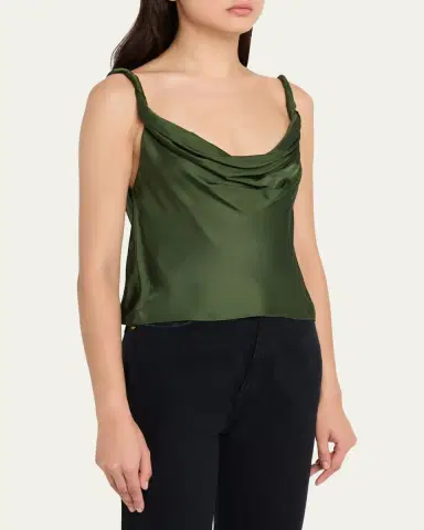 Alice + Olivia Monique Twisted-Strap Satin Tank Top | Thumbnail 4 Alice + Olivia Monique Twisted-Strap Satin Tank Top | Thumbnail 4