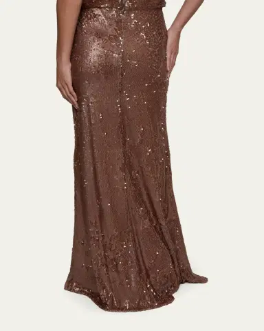 L'AGENCE Zeta Sequined Maxi Skirt | Thumbnail 3