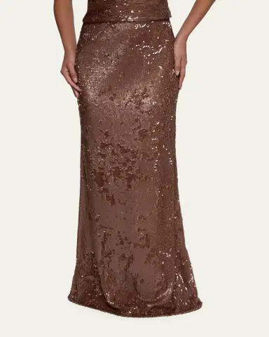 L'AGENCE Zeta Sequined Maxi Skirt | Thumbnail 4