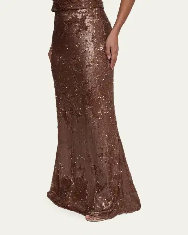 L'AGENCE Zeta Sequined Maxi Skirt | Thumbnail 5