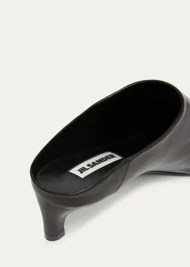 Jil Sander Leather Kitten Mule Pumps | Thumbnail 3