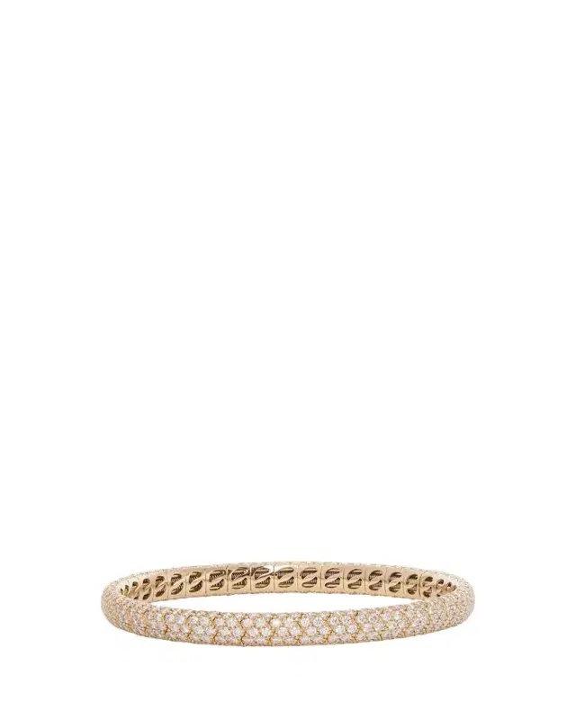 Sidney Garber 18K Yellow Gold Diamond Narrow Pave Stretch Bracelet