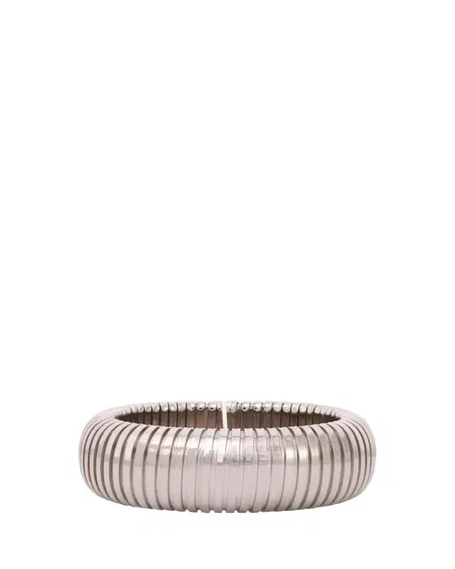 Sidney Garber 18K White Gold Domed Cuff Bracelet