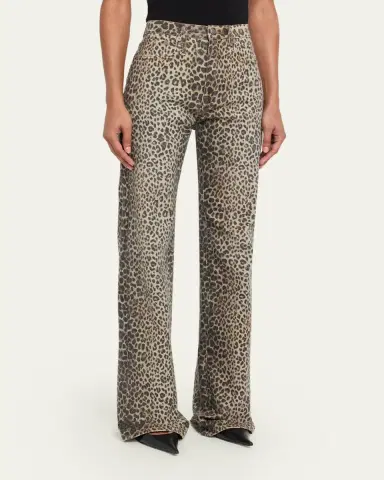 R13 Jane Wide-Leg Leopard Jeans | Thumbnail 4 R13 Jane Wide-Leg Leopard Jeans | Thumbnail 4