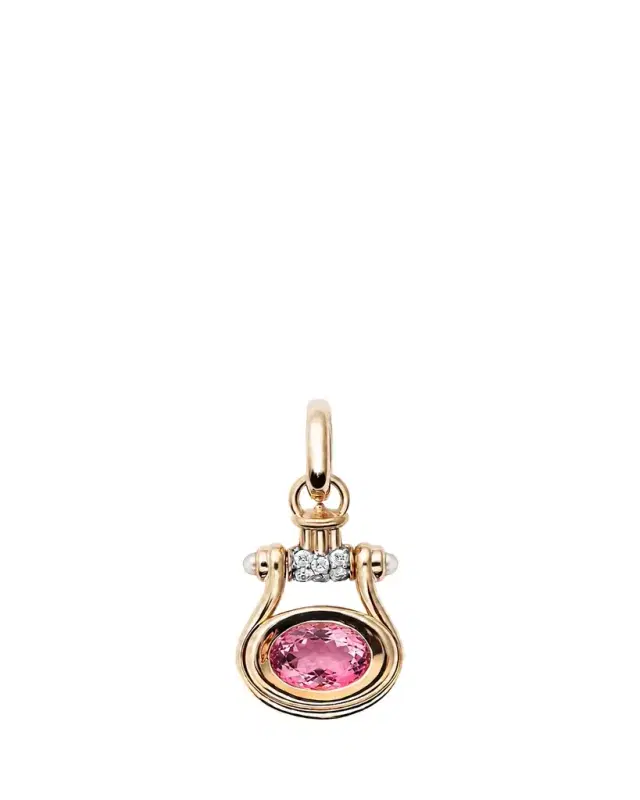 Mason and Books 14K Pendulum Pendant with Pink Tourmaline