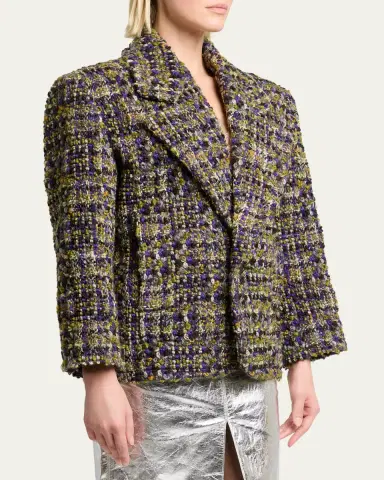 Saint Laurent Tweed Single-Breasted Jacket | Thumbnail 4 Saint Laurent Tweed Single-Breasted Jacket | Thumbnail 4