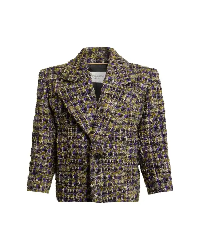 Saint Laurent Tweed Single-Breasted Jacket