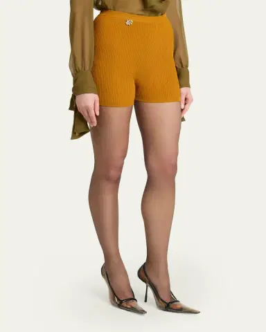 Saint Laurent Rib-Knit Cycling Shorts | Thumbnail 4 Saint Laurent Rib-Knit Cycling Shorts | Thumbnail 4