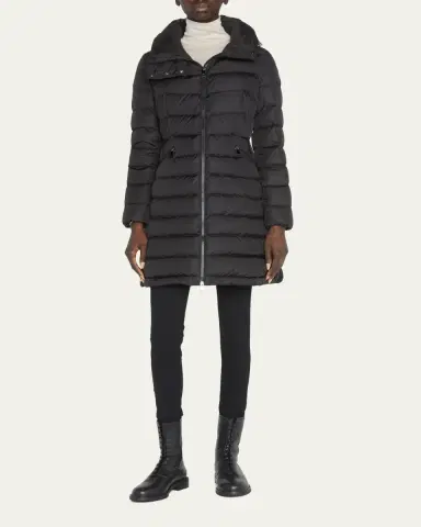 Moncler Flammette High-Neck Puffer Coat | Thumbnail 2