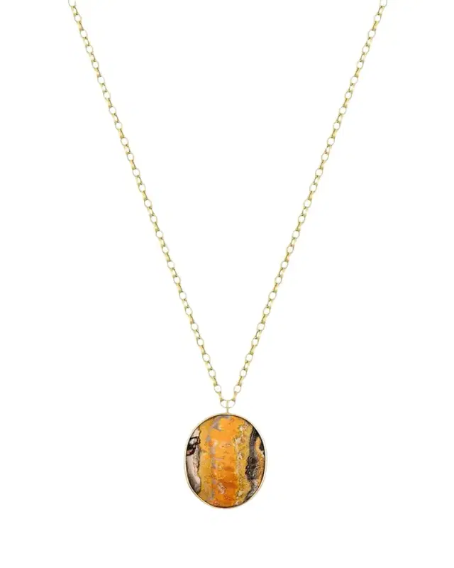 JIA JIA 14K Bumble Bee Jasper Long Pendant Necklace