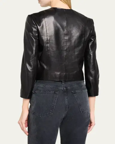 R13 Front-Snap Leather Jacket | Thumbnail 3 R13 Front-Snap Leather Jacket | Thumbnail 3