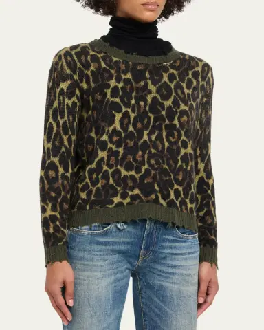 R13 Leopard-Print Cashmere Sweater | Thumbnail 4 R13 Leopard-Print Cashmere Sweater | Thumbnail 4