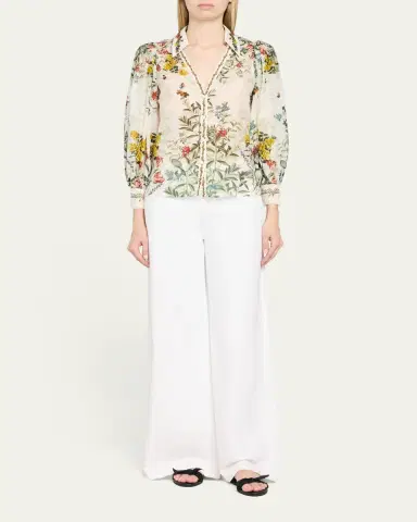Alice + Olivia Charis Floral Button-Front Blouse | Thumbnail 2 Alice + Olivia Charis Floral Button-Front Blouse | Thumbnail 2