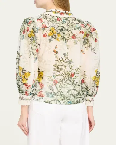 Alice + Olivia Charis Floral Button-Front Blouse | Thumbnail 3 Alice + Olivia Charis Floral Button-Front Blouse | Thumbnail 3