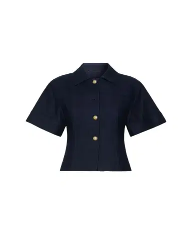 Max Mara Risorsa Short-Sleeve Pique Shirt Jacket | Thumbnail 1 Max Mara Risorsa Short-Sleeve Pique Shirt Jacket | Thumbnail 1