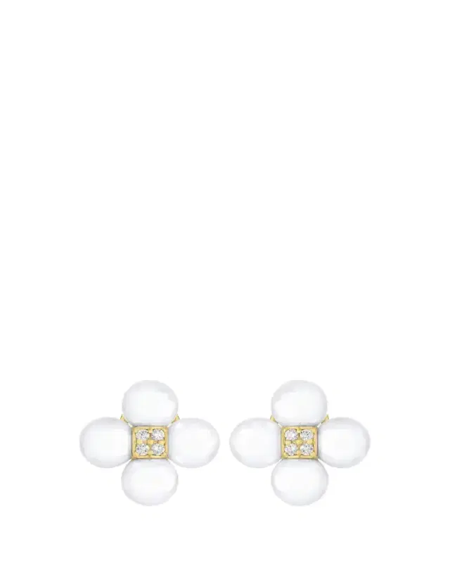 Paul Morelli 18K Yellow Gold Pearl and Diamond Sequence Earrings