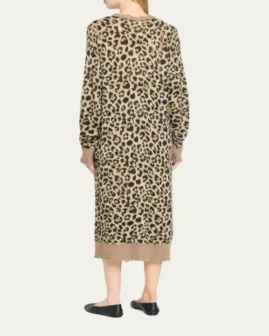 R13 Leopard-Print Long Cashmere Cardigan | Thumbnail 3 R13 Leopard-Print Long Cashmere Cardigan | Thumbnail 3