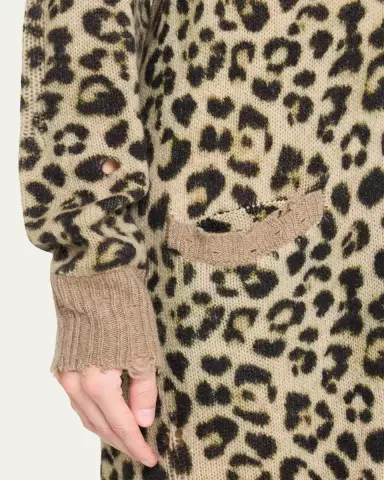 R13 Leopard-Print Long Cashmere Cardigan | Thumbnail 5 R13 Leopard-Print Long Cashmere Cardigan | Thumbnail 5