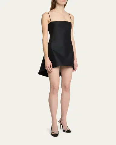 Balenciaga Square-Neck High-Low Mini Babydoll Dress | Thumbnail 4 Balenciaga Square-Neck High-Low Mini Babydoll Dress | Thumbnail 4