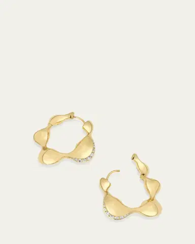 Vram 18K Yellow Gold Cayrn Diamond Hoop Earrings | Thumbnail 5