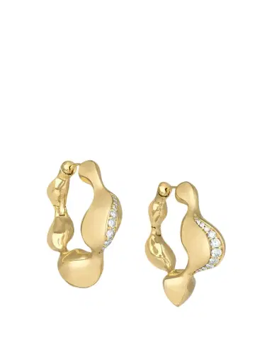 Vram 18K Yellow Gold Cayrn Diamond Hoop Earrings | Thumbnail 1