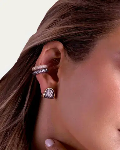 Mason and Books 14K Floret Ear Cuff with Diamonds and White Rhodium, Single | Thumbnail 2