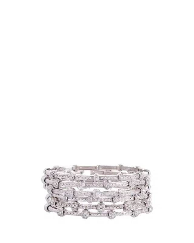 Sidney Garber 18K White Gold Diamond Spring Bracelet