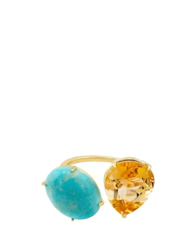 JIA JIA 14K Nevada Mona Lisa Turquoise and Citrine Ring