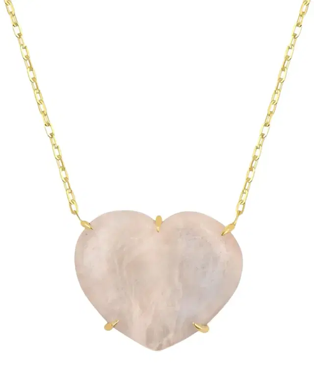 JIA JIA 14K Rainbow Moonstone Heart Necklace