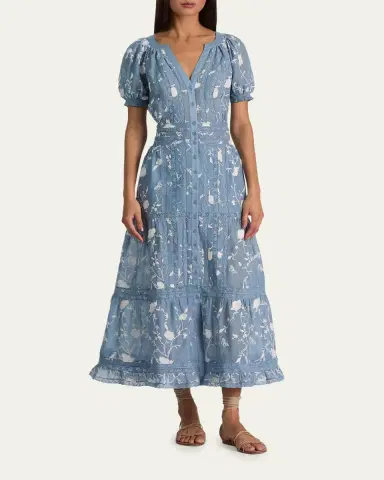 Alice + Olivia Kathryn Lace-Trim Midi Shirtdress | Thumbnail 2