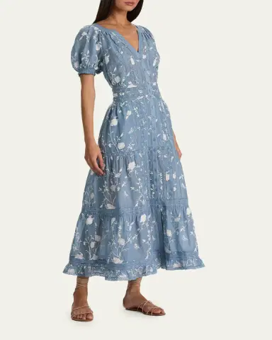 Alice + Olivia Kathryn Lace-Trim Midi Shirtdress | Thumbnail 4