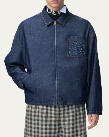 Loewe Men's Denim Zip-Front Jacket | Thumbnail 4