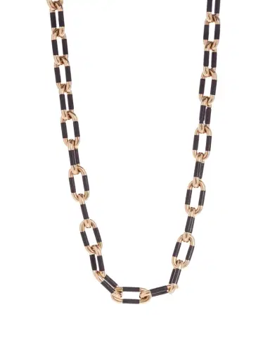 Sidney Garber 18K Yellow Gold Ebony Oval Link Necklace | Thumbnail 1