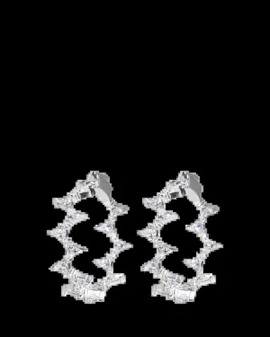 Nickho Rey Ahn Rhodium Vermeil Cubic Zirconia Hoop Earrings | Thumbnail 2 Nickho Rey Ahn Rhodium Vermeil Cubic Zirconia Hoop Earrings | Thumbnail 2