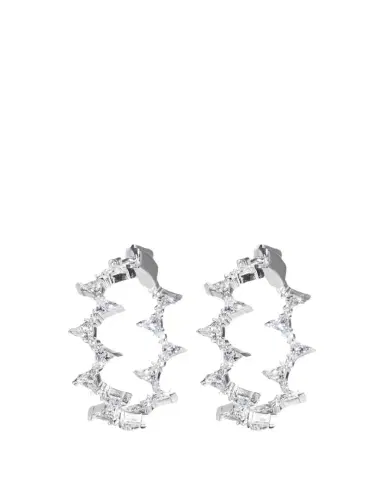 Nickho Rey Ahn Rhodium Vermeil Cubic Zirconia Hoop Earrings | Thumbnail 1 Nickho Rey Ahn Rhodium Vermeil Cubic Zirconia Hoop Earrings | Thumbnail 1