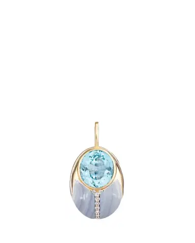 Mason and Books 14K Big Love Bug Pendant with Blue Topaz and Agate | Thumbnail 1
