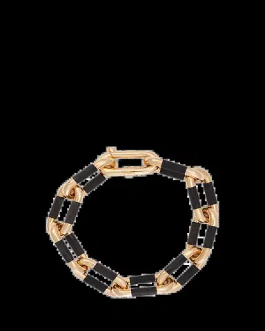 Sidney Garber 18K Yellow Gold Ebony Oval Link Bracelet | Thumbnail 2