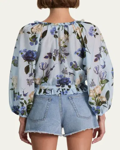 Alice + Olivia McLaine Cropped Button-Front Blouse | Thumbnail 3 Alice + Olivia McLaine Cropped Button-Front Blouse | Thumbnail 3