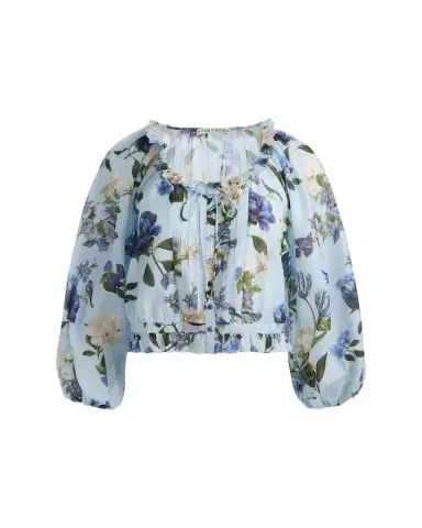 Alice + Olivia McLaine Cropped Button-Front Blouse | Thumbnail 1 Alice + Olivia McLaine Cropped Button-Front Blouse | Thumbnail 1