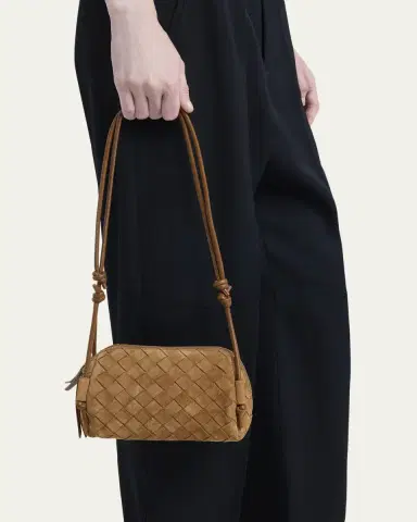 Bottega Veneta Concert Pouch Intrecciato Suede Crossbody Bag | Thumbnail 2
