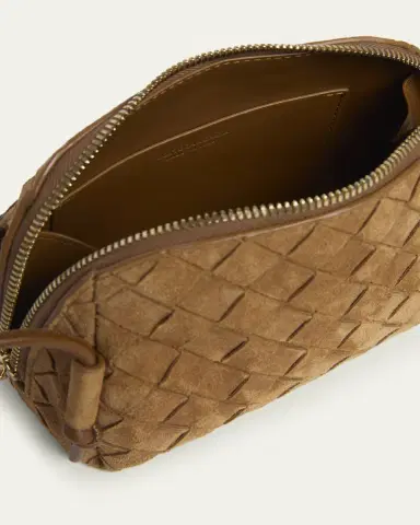 Bottega Veneta Concert Pouch Intrecciato Suede Crossbody Bag | Thumbnail 4